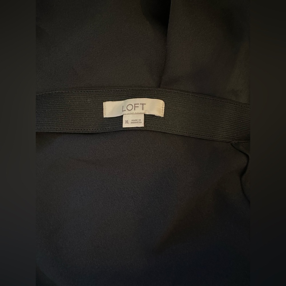 LOFT Black satin Midi Skirt - Picture 5 of 7